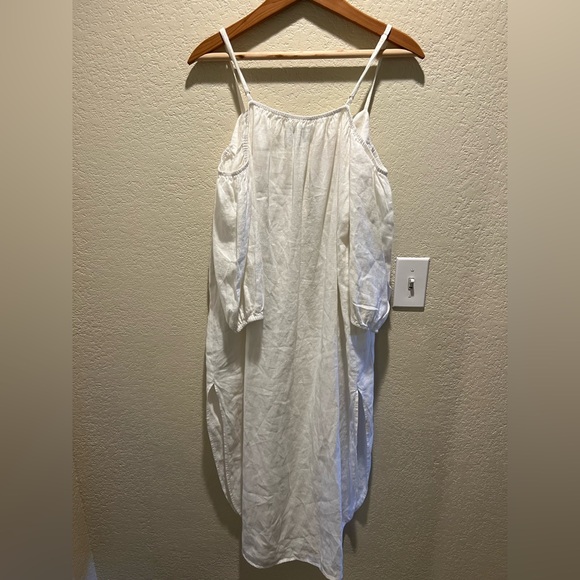 NWOT Reformation Square Neckline Midi Length Button Up White Linen Dress Size S - Picture 5 of 10